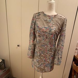 Long-Sleeved Sequin Shift Dress (2)